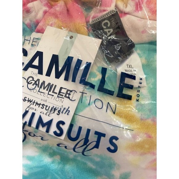 Camille Kostek XXL Sherbert Tie-Dye Drawstring Cotton Long Sleeve Crop Hoodie - Picture 5 of 5